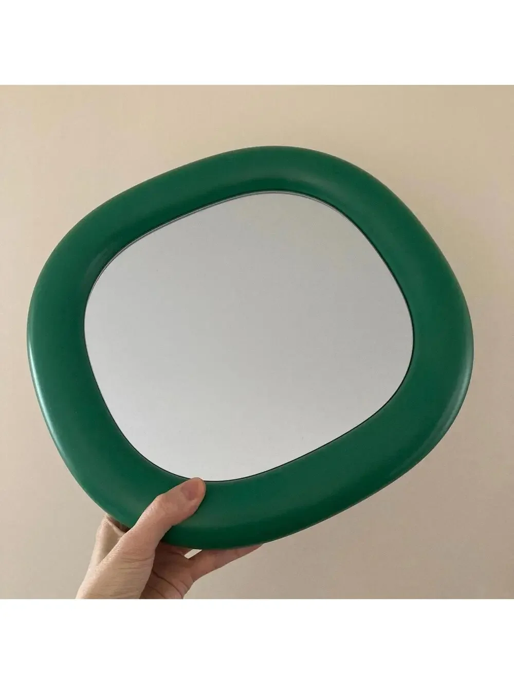 Chunky Bagel Green Mirror Kitsch Dopamine Decor Mid Century